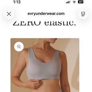 Zero Elastic Scoop Neck Wireless Bra — Light Gray